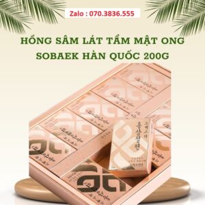 Hồng Sâm Lát Tẩm Mật Ong Sobaek Hàn Quốc 200g Hong Sam Lat Tam Mat Ong Sobaek Han Quoc 200g
