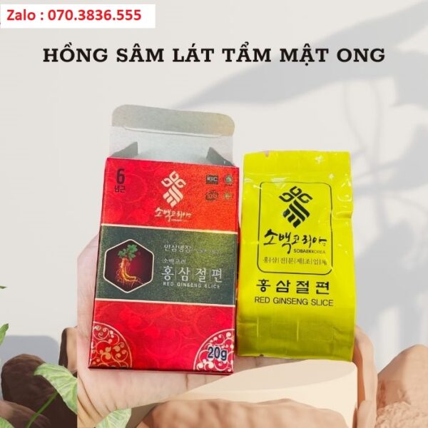 Hồng Sâm Lát Tẩm Mật Ong Sobaek Hàn Quốc