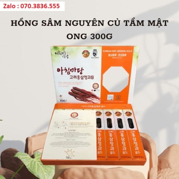 Hồng Sâm Nguyên Củ Tẩm Mật Ong 300g