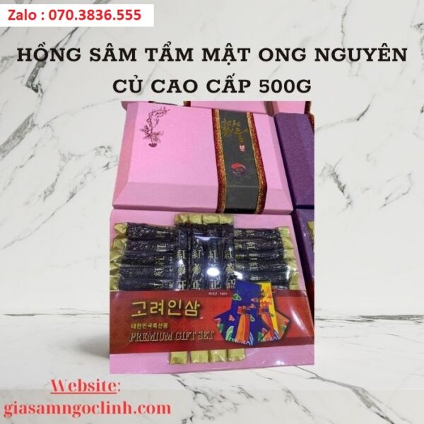 Hồng Sâm Tẩm Mật Ong Nguyên Củ Cao Cấp 500g