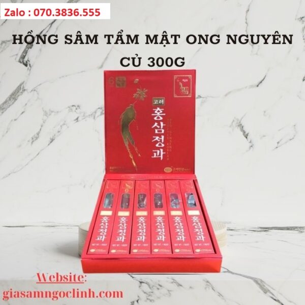Hồng Sâm Tẩm Mật Ong Nguyên Củ KGS 300g