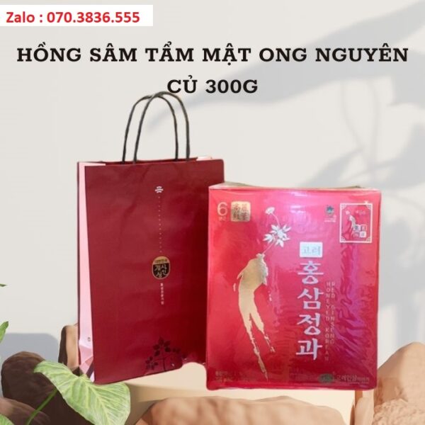 Hồng Sâm Tẩm Mật Ong Nguyên Củ KGS 300g