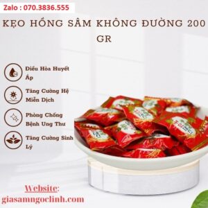 Kẹo Hồng Sâm Không Đường 200 gr Keo Hong Sam Khong Duong 200 gr 1