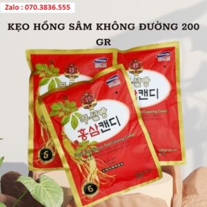 Kẹo Hồng Sâm Không Đường 200 gr Keo Hong Sam Khong Duong 200 gr 3