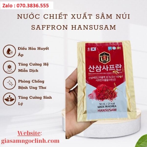 Nước Chiết Xuất Sâm Núi Saffron Hansusam