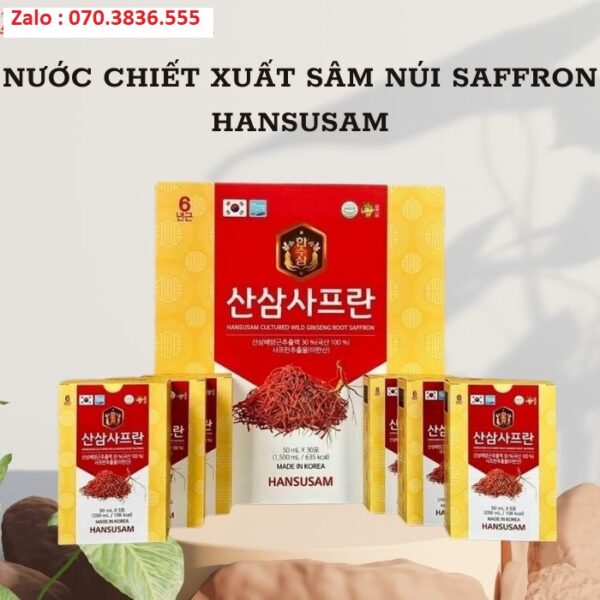Nước Chiết Xuất Sâm Núi Saffron Hansusam