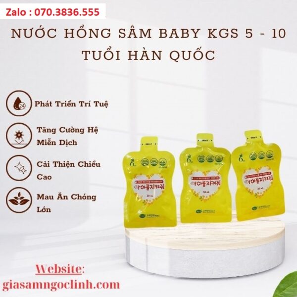 Nước Hồng Sâm Baby KGS 5 - 10 Tuổi Hàn Quốc