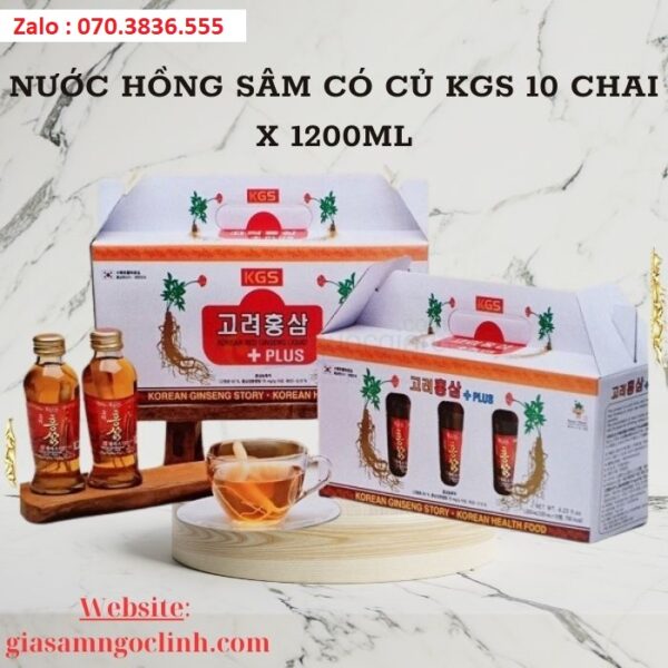 Nước Hồng Sâm Có Củ KGS 10 chai x 120ml