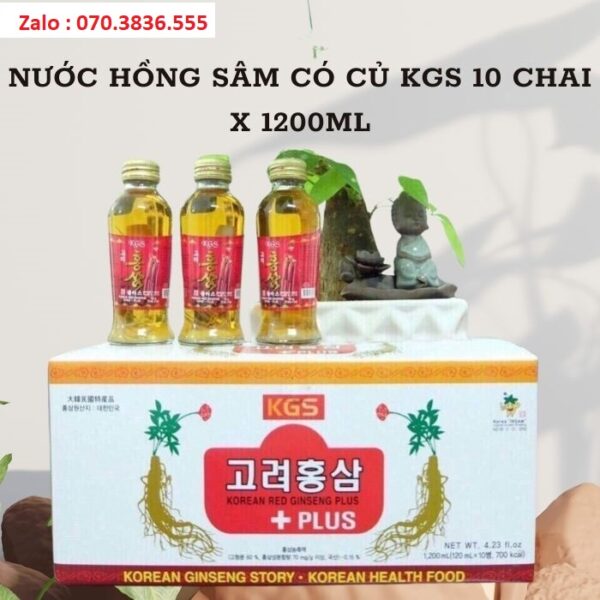 Nước Hồng Sâm Có Củ KGS 10 chai x 120ml