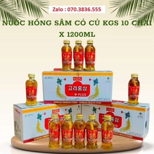 Nước Hồng Sâm Có Củ KGS 10 chai x 120ml