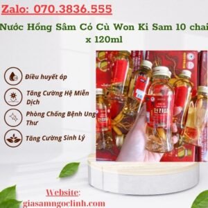 Nước Hồng Sâm Có Củ Won Ki Sam 10 chai x 120ml Nuoc Hong Sam Co Cu Won Ki Sam 10 chai x 120ml 1