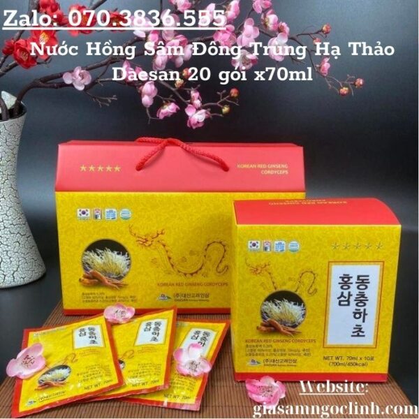 Nước Hồng Sâm Đông Trùng Hạ Thảo Daesan 20 gói x70ml
