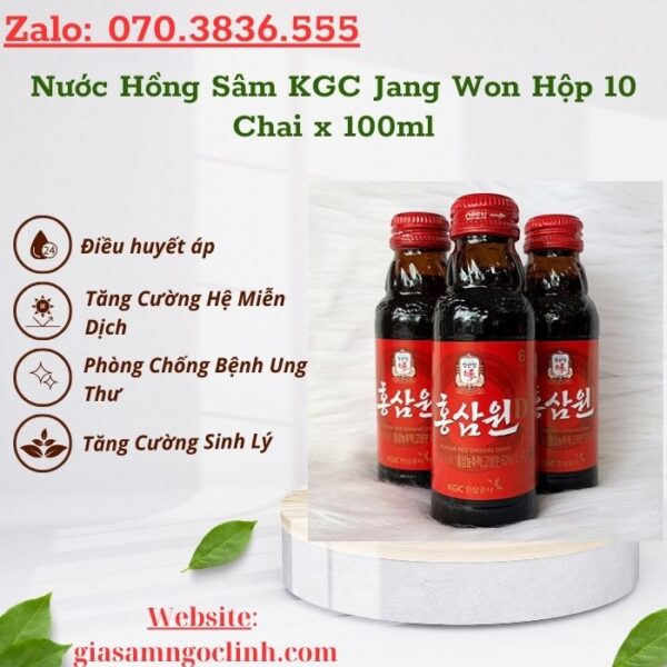 Nước Hồng Sâm KGC Jang Won Hộp 10 Chai x 100ml