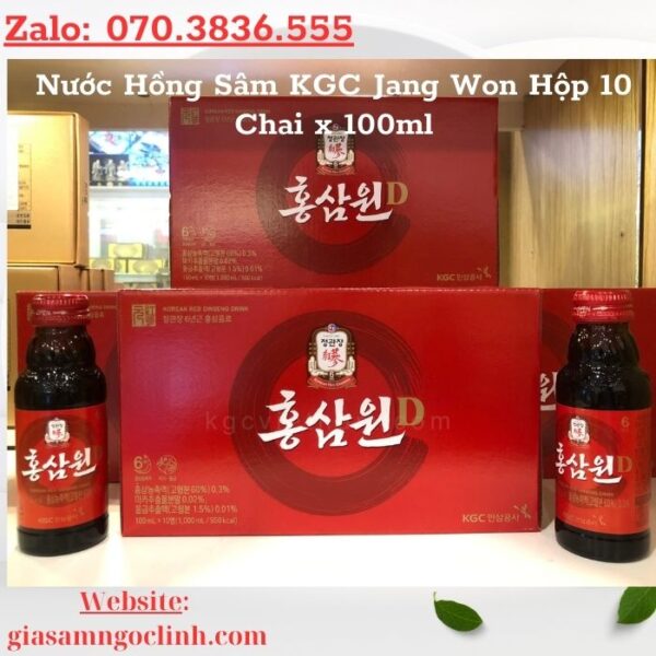 Nước Hồng Sâm KGC Jang Won Hộp 10 Chai x 100ml