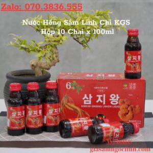 Nước Hồng Sâm Linh Chi KGS Hộp 10 Chai x 100ml