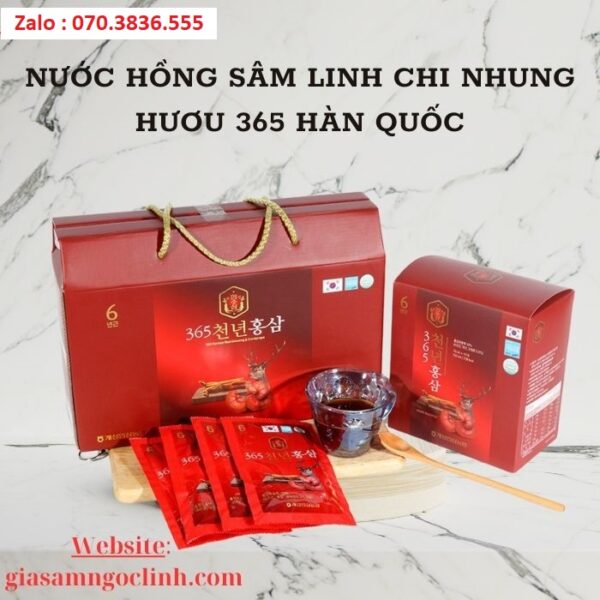 Nước Hồng Sâm Linh Chi Nhung Hươu 365 Hàn Quốc