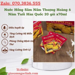 Nước Hồng Sâm Nấm Thượng Hoàng 6 Năm Tuổi Hàn Quốc 20 gói x70ml Nuoc Hong Sam Nam Thuong Hoang 6 Nam Tuoi Han Quoc 20 goi x70ml 1