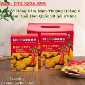 Nước Hồng Sâm Nấm Thượng Hoàng 6 Năm Tuổi Hàn Quốc 20 gói x70ml Nuoc Hong Sam Nam Thuong Hoang 6 Nam Tuoi Han Quoc 20 goi x70ml 2