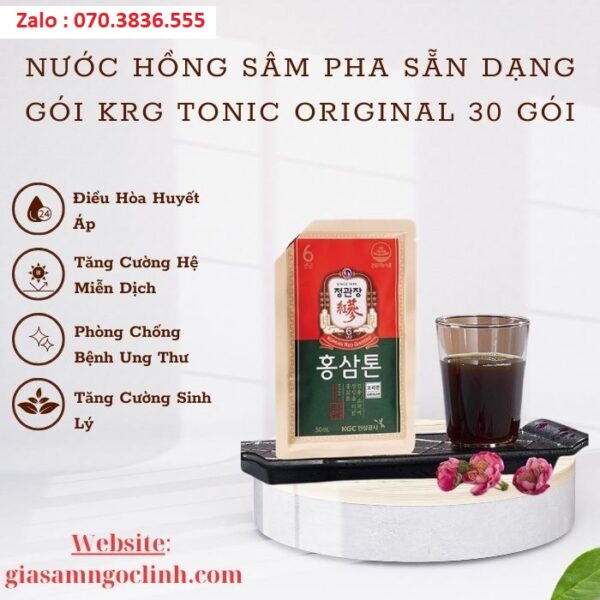 Nước Hồng Sâm Pha Sẵn Dạng Gói KRG Tonic Original 30 gói