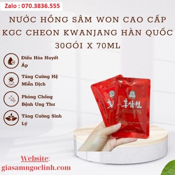 Nước Hồng Sâm Won Cao Cấp KGC Cheon KwanJang Hàn Quốc 30 gói x 70ml