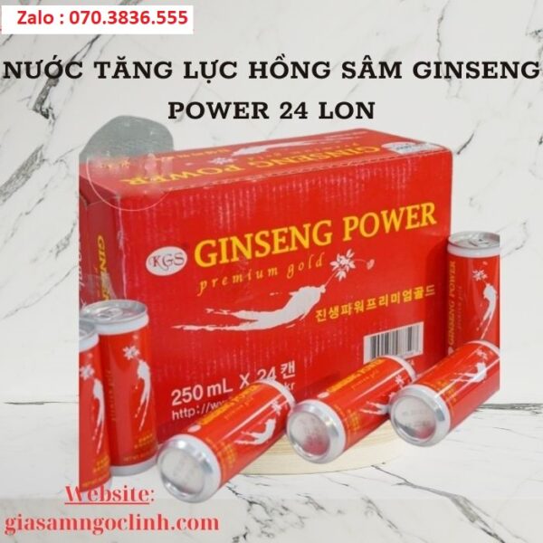 Nước Tăng Lực Hồng Sâm Ginseng Power 24 lon