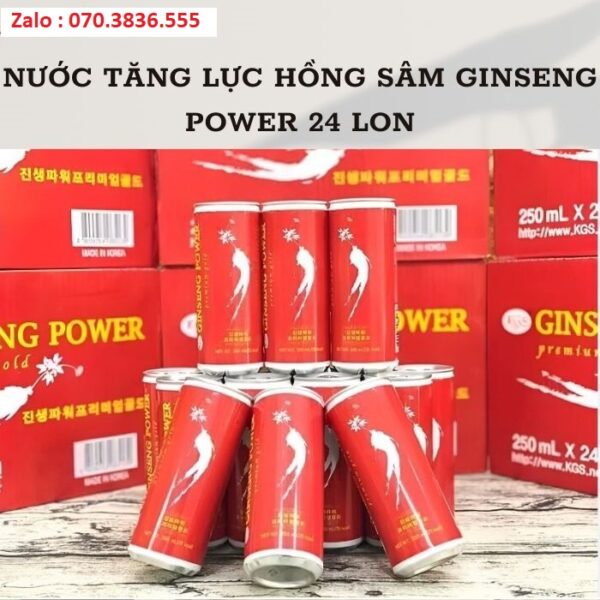 Nước Tăng Lực Hồng Sâm Ginseng Power 24 lon