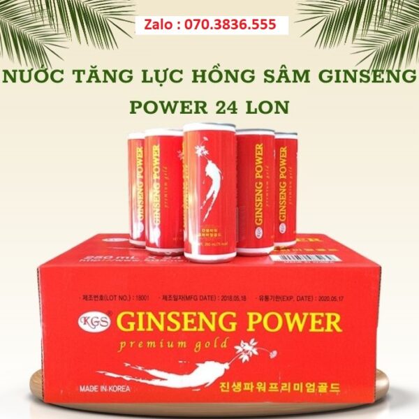 Nước Tăng Lực Hồng Sâm Ginseng Power 24 lon
