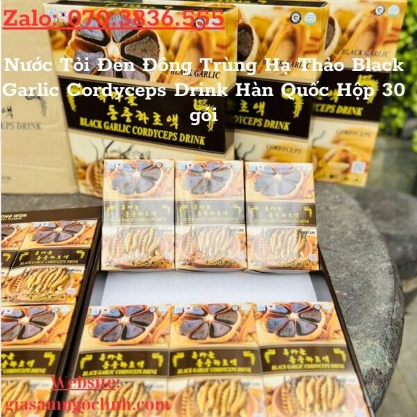 Nước Tỏi Đen Đông Trùng Hạ Thảo Black Garlic Cordyceps Drink Hàn Quốc Hộp 30 gói