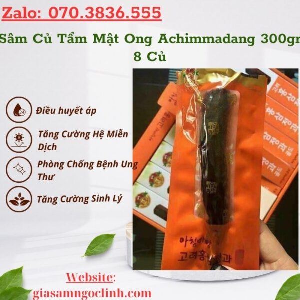 Sâm Củ Tẩm Mật Ong Achimmadang 300gr 8 Củ