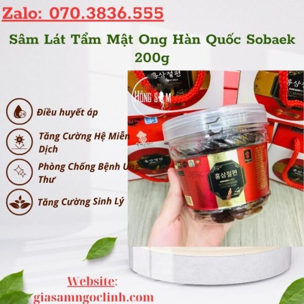 Sâm Lát Tẩm Mật Ong Hàn Quốc Sobaek 200g