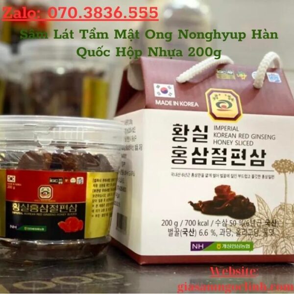 Sâm Lát Tẩm Mật Ong Nonghyup Hàn Quốc Hộp Nhựa 200g