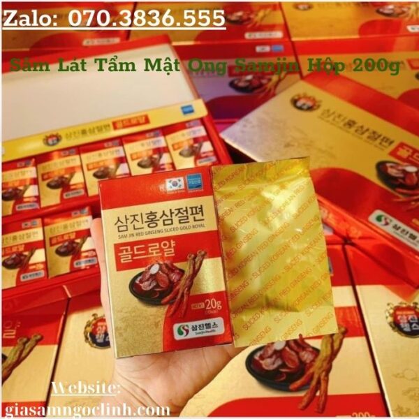 Sâm Lát Tẩm Mật Ong Samjin Hộp 200g