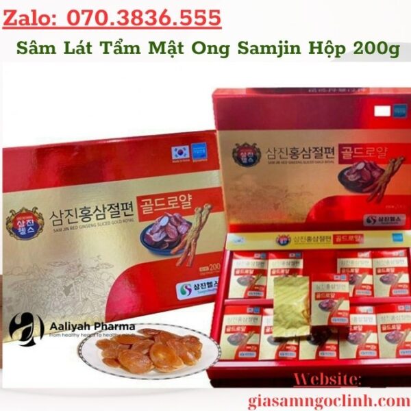 Sâm Lát Tẩm Mật Ong Samjin Hộp 200g