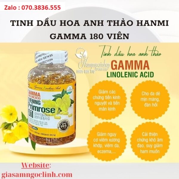 Tinh Dầu Hoa Anh Thảo Gamma Linolenic Acid Evening Primrose Oil 300 Viên