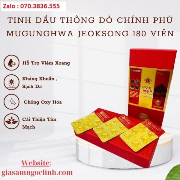Tinh Dầu Thông Đỏ Chính Phủ Mugunghwa Jeoksong 180 Viên