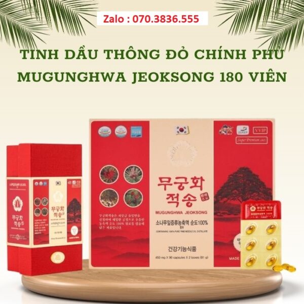 Tinh Dầu Thông Đỏ Chính Phủ Mugunghwa Jeoksong 180 Viên
