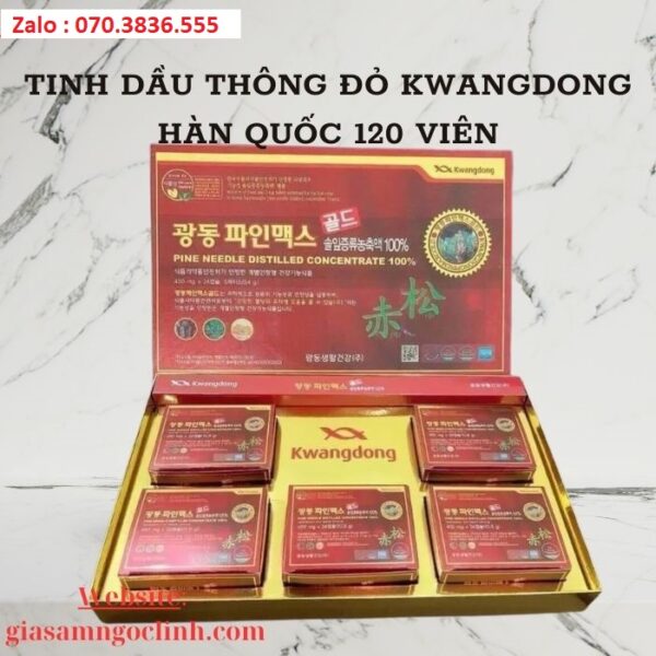Tinh Dầu Thông Đỏ Kwangdong Hàn Quốc 120 Viên