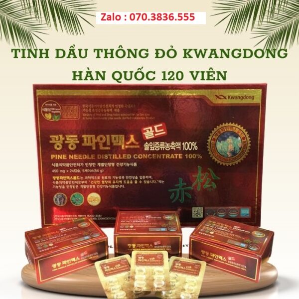 Tinh Dầu Thông Đỏ Kwangdong Hàn Quốc 120 Viên