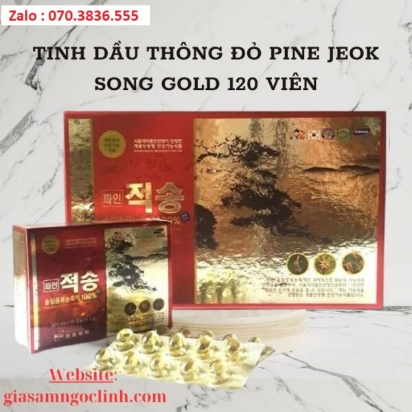 Tinh Dầu Thông Đỏ Pine Jeok Song Gold 120 Viên