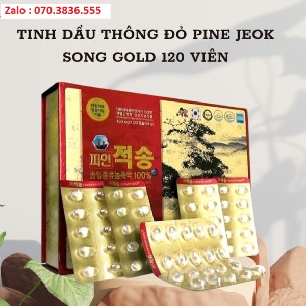 Tinh Dầu Thông Đỏ Pine Jeok Song Gold 120 Viên