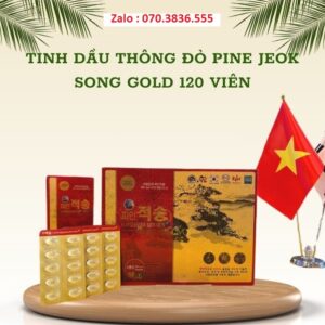 Tinh Dầu Thông Đỏ Pine Jeok Song Gold 120 Viên