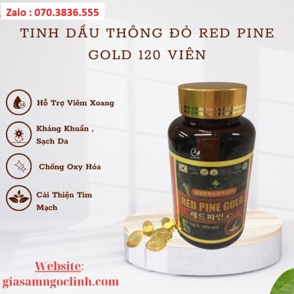 Tinh Dầu Thông Đỏ Red Pine Gold 120 Viên