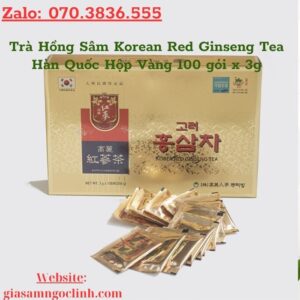 Tra Hong Sam Korean Red Ginseng Tea Han Quoc Hop Vang 100 goi x 3g 3