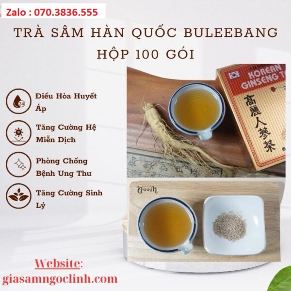 Trà Sâm Hàn Quốc Buleebang Hộp 100 Gói