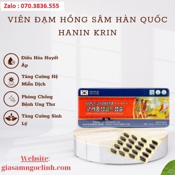 Viên Đạm Hồng Sâm Hàn Quốc Hanin Krin