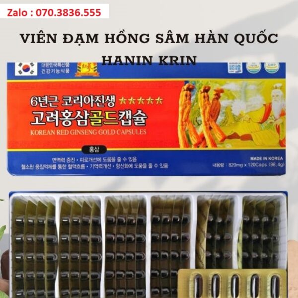 Viên Đạm Hồng Sâm Hàn Quốc Hanin Krin