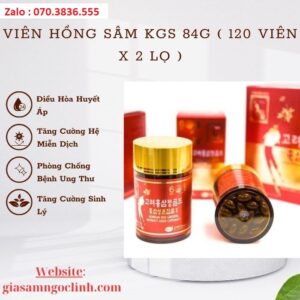 Viên Hồng Sâm KGS 84g ( 120 Viên x 2 Lọ ) Vien Hong Sam KGS 84g 120 Vien x 2 Lo 1