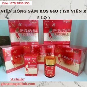 Viên Hồng Sâm KGS 84g ( 120 Viên x 2 Lọ ) Vien Hong Sam KGS 84g 120 Vien x 2 Lo 2