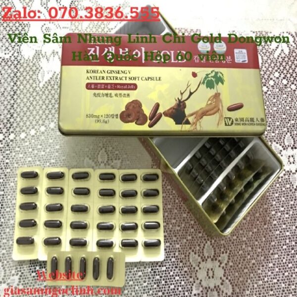 Viên Sâm Nhung Linh Chi Gold Dongwon Hàn Quốc Hộp 60 viên