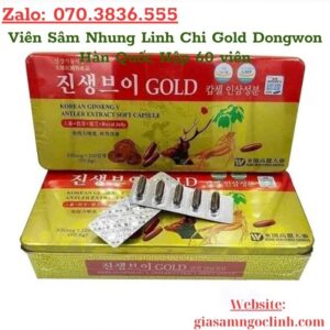 Viên Sâm Nhung Linh Chi Gold Dongwon Hàn Quốc Hộp 60 viên